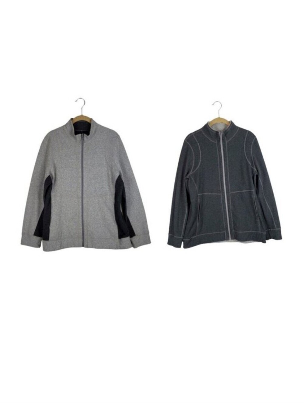 Tommy Bahama Reversible Full Zip Mock Neck Jacket Gray Knit Womens Size Large